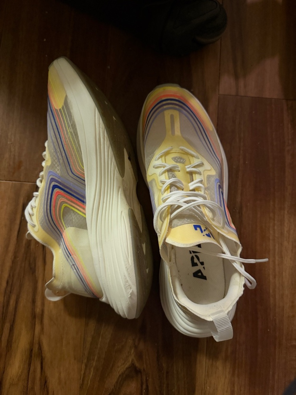 APL Rainbow Streamline Women Sneakers in Cream with Yellow, Blue, Orange Accents
